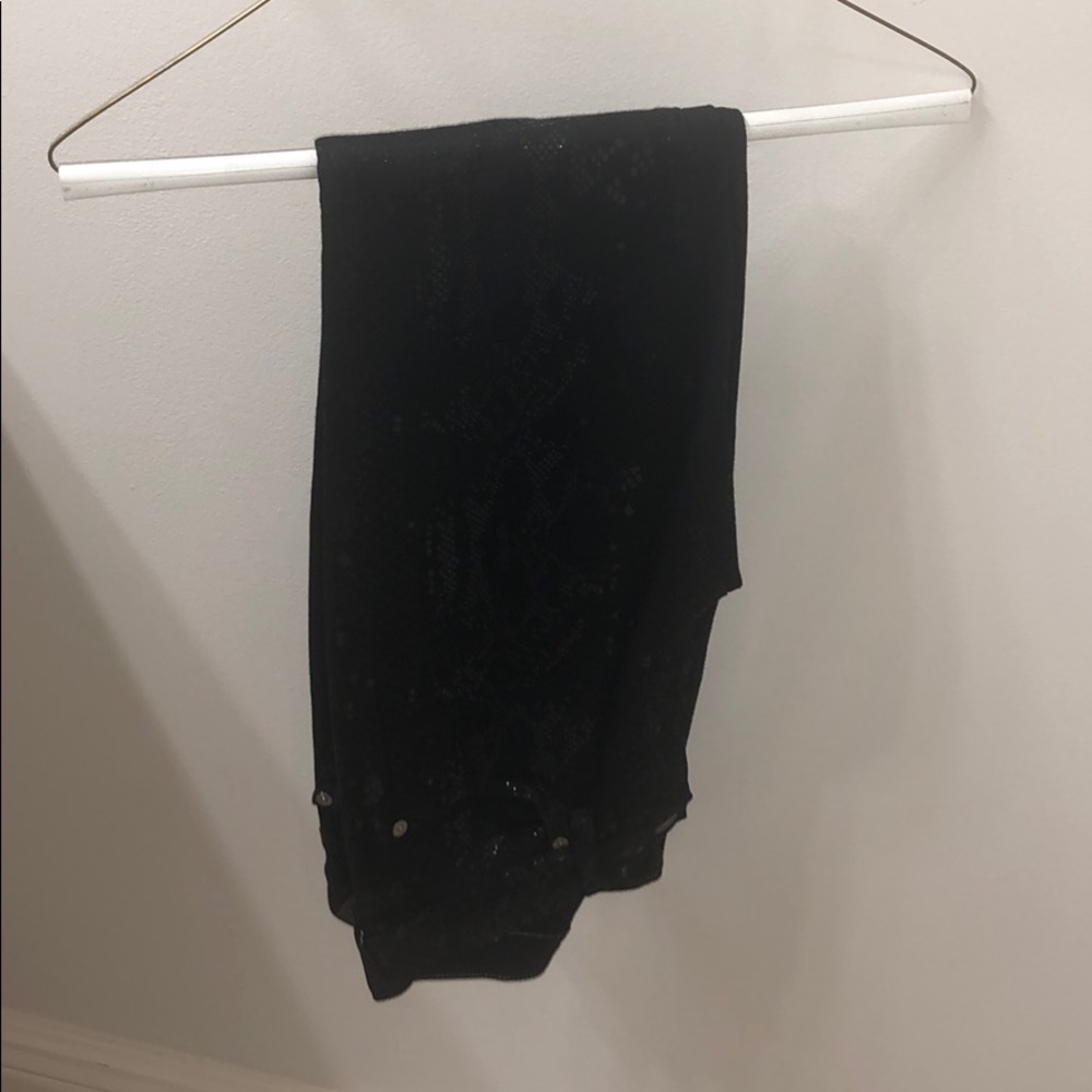 Snakeskin Print, sequined black straight jeans